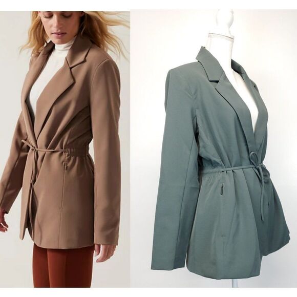 Athleta Endless Primatwill Blazer in Sage Green Size 10 - Picture 2 of 14